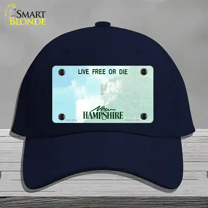 New Hampshire State Blank Novelty License Plate Hat Cotton / Navy