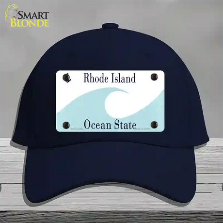 Rhode Island State Blank Novelty License Plate Hat Cotton / Navy