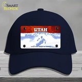 Utah State Blank Novelty License Plate Hat Cotton / Navy