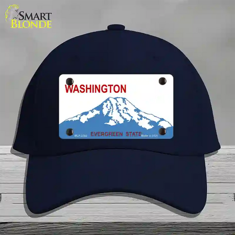 Washington State Blank Novelty License Plate Hat Cotton / Navy