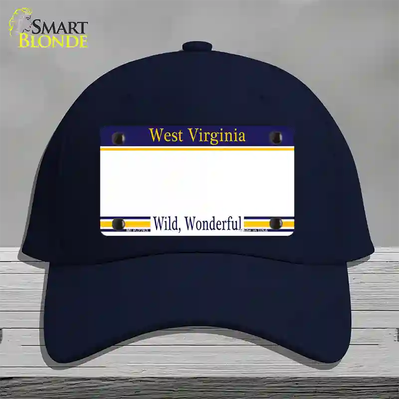 West Virginia State Blank Novelty License Plate Hat Cotton / Navy