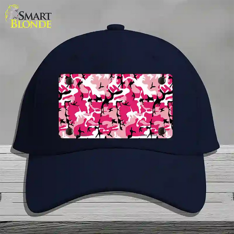 Pink Camouflage Novelty License Plate Hat Cotton / Navy