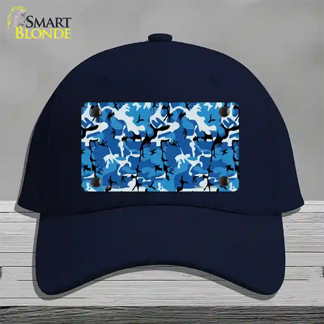 Blue Camouflage Novelty License Plate Hat Cotton / Navy