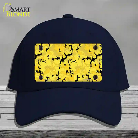 Yellow Camouflage Novelty License Plate Hat Cotton / Navy