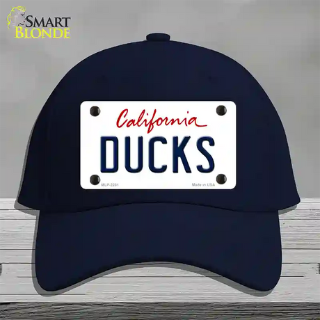 Ducks California State Novelty License Plate Hat Cotton / Navy