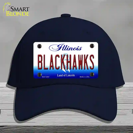 Blackhawks Illinois State Novelty License Plate Hat Cotton / Navy