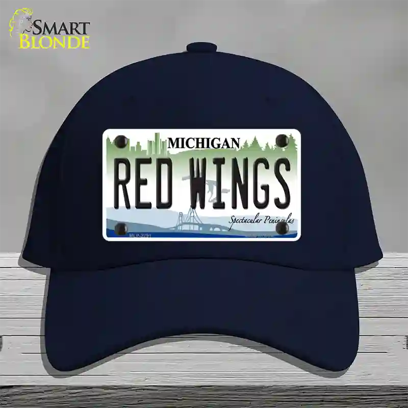 Redwings Michigan State Novelty License Plate Hat Cotton / Navy