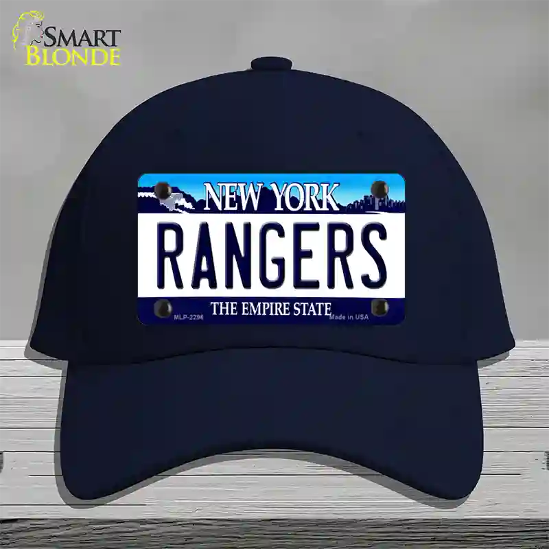 Rangers New York State Novelty License Plate Hat Cotton / Navy