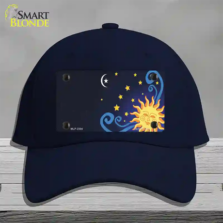 Celestial Sun Offset Novelty License Plate Hat Cotton / Navy