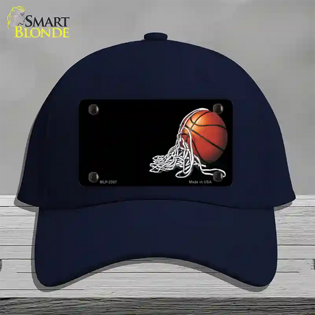 Basketball With Net Offset Novelty License Plate Hat Cotton / Navy