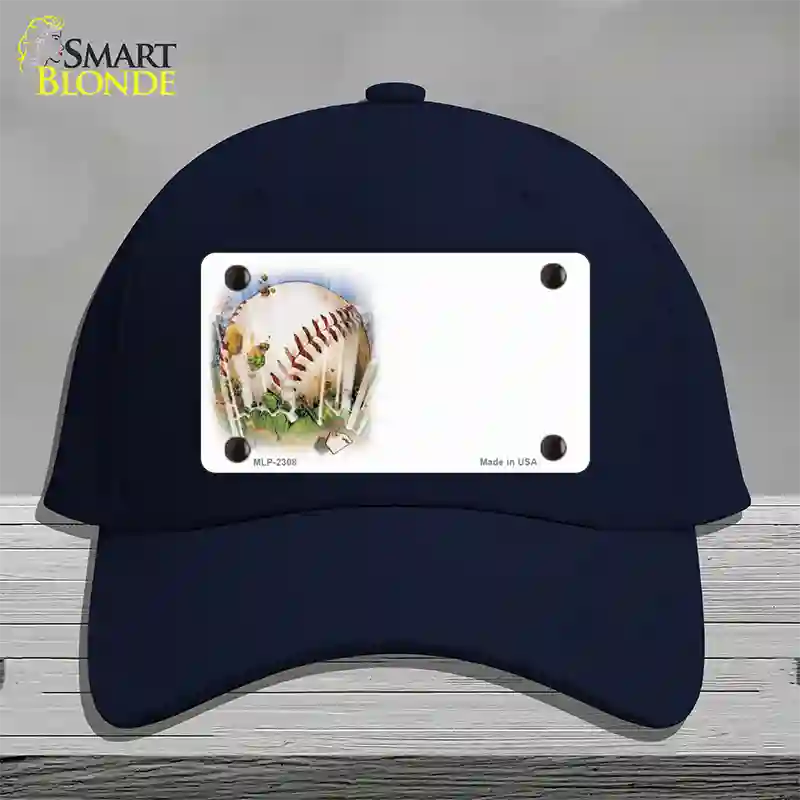 Baseball Offset Novelty License Plate Hat Cotton / Navy