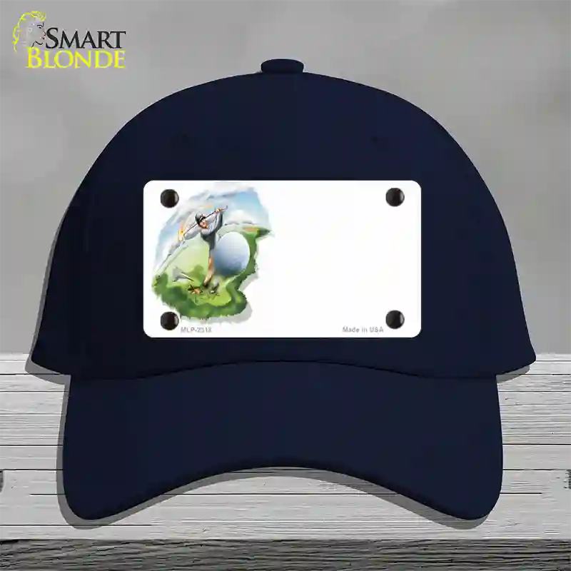 Golf Tee Shot Offset Novelty License Plate Hat Cotton / Navy