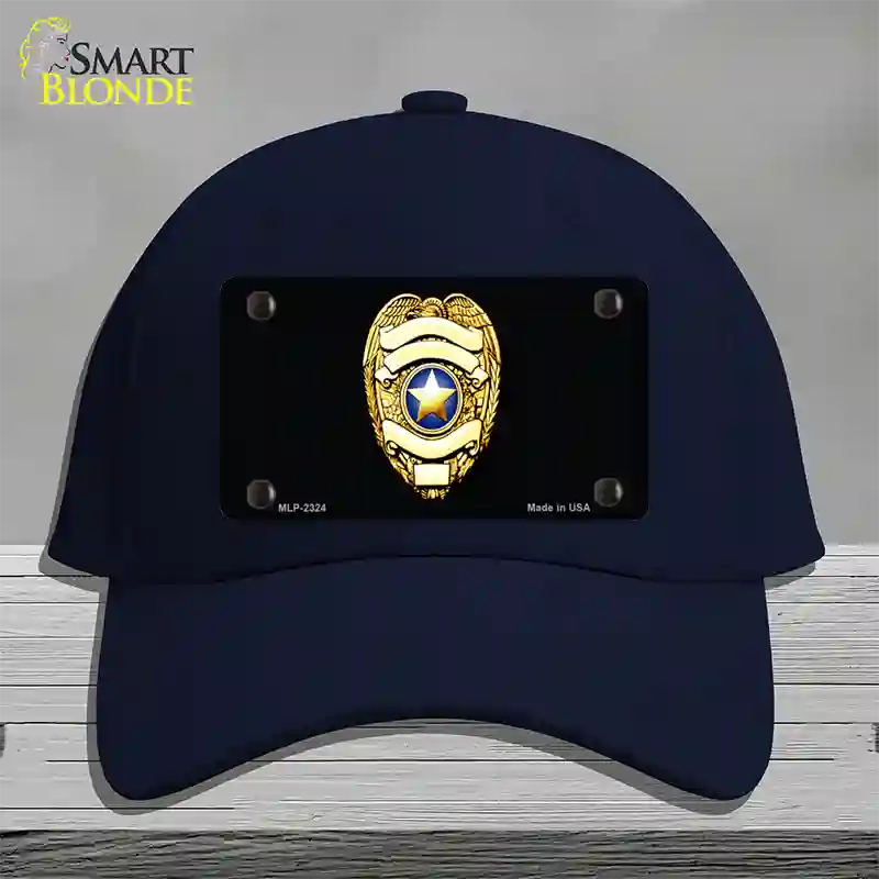 Police Badge Novelty License Plate Hat Cotton / Navy