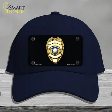 Police Badge Novelty License Plate Hat Cotton / Navy