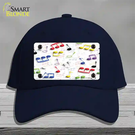 Musical Notes Multi-Color Novelty License Plate Hat Cotton / Navy