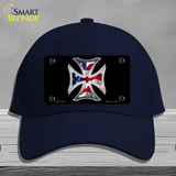 Maltese Cross Flag Novelty License Plate Hat Cotton / Navy