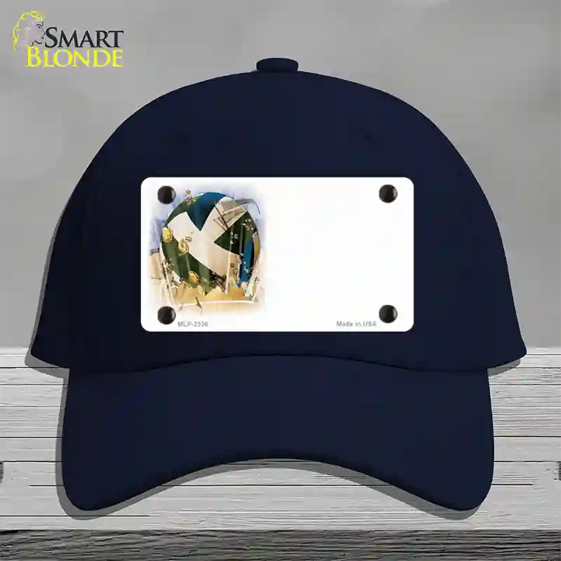 Volleyball Offset Novelty License Plate Hat Cotton / Navy