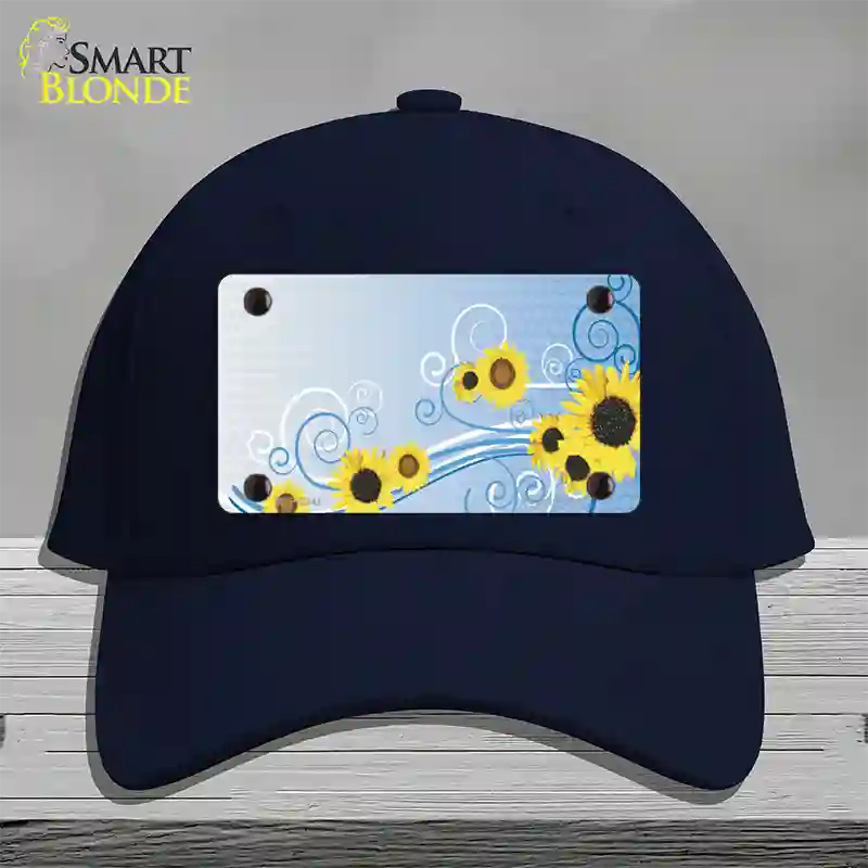 Sunflowers Novelty License Plate Hat Cotton / Navy