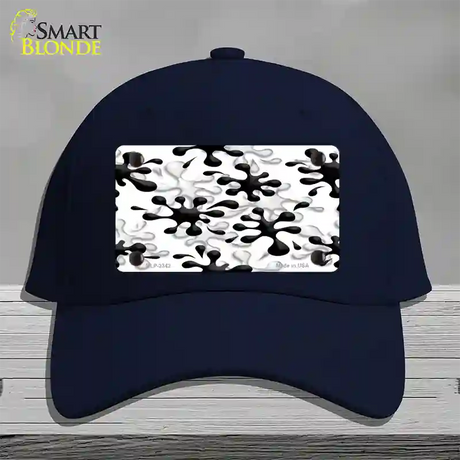 Splatter Black White Novelty License Plate Hat Cotton / Navy