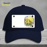 Softball Offset Novelty License Plate Hat Cotton / Navy