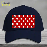 White Polka Dots Red Novelty License Plate Hat Cotton / Navy