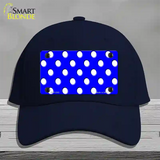 White Polka Dots Royal Blue Novelty License Plate Hat Cotton / Navy