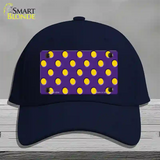 Yellow Polka Dots Purple Novelty License Plate Hat Cotton / Navy