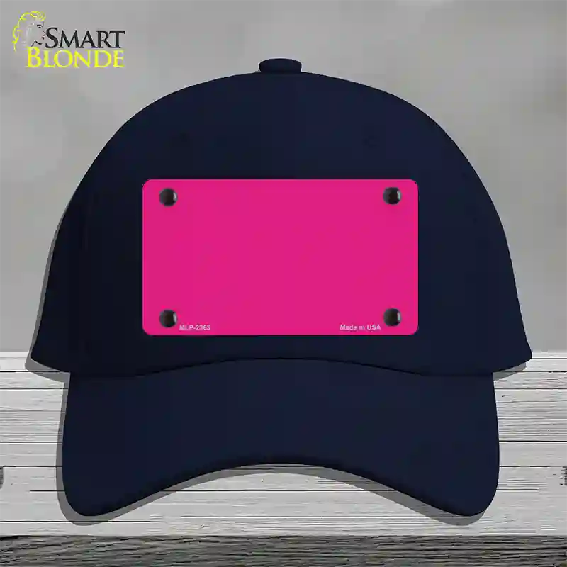 Pink Solid Novelty License Plate Hat Cotton / Navy