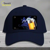 Frothy Beer Mug Offset Novelty License Plate Hat Cotton / Navy