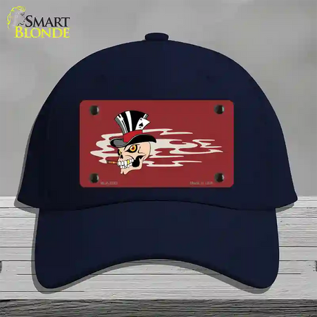 Smokin Joker Top Hat Skull Offset Novelty License Plate Hat Cotton / Navy