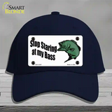 Stop Staring At My Bass Novelty License Plate Hat Cotton / Navy