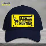 Crazy About Hunting Novelty License Plate Hat Cotton / Navy