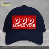 God Loves You Novelty License Plate Hat Cotton / Navy