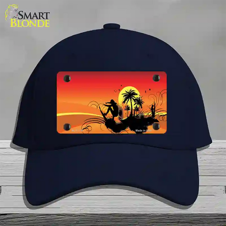 Sunset Surfer Novelty License Plate Hat Cotton / Navy