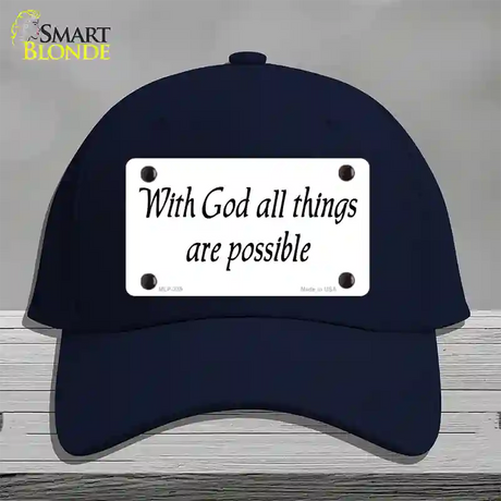 All Things Possible Novelty License Plate Hat Cotton / Navy