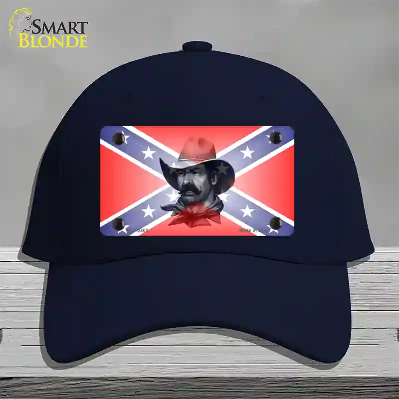 Confederate Flag Cowboy Novelty License Plate Hat Cotton / Navy