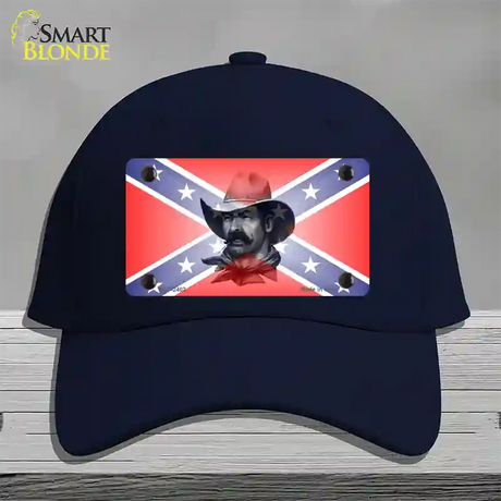 Confederate Flag Cowboy Novelty License Plate Hat Cotton / Navy