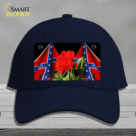 Rebel Rose Novelty License Plate Hat Cotton / Navy