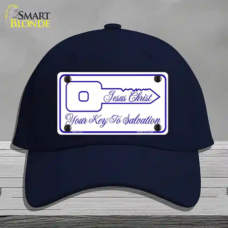 Your Key To Salvation Novelty License Plate Hat Cotton / Navy