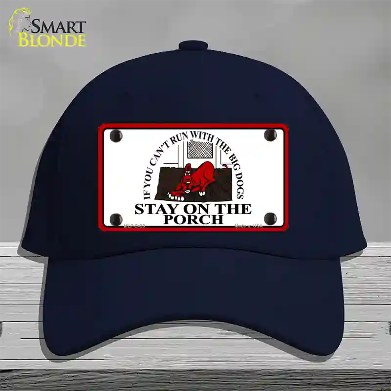 Cant Run With The Big Dogs Novelty License Plate Hat Cotton / Navy