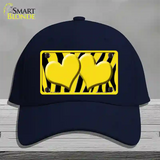 Yellow Black Zebra Yellow Centered Hearts Novelty License Plate Hat Cotton / Navy