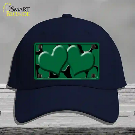 Green Black Giraffe Green Centered Hearts Novelty License Plate Hat Cotton / Navy