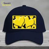 Yellow Black Giraffe Yellow Centered Hearts Novelty License Plate Hat Cotton / Navy