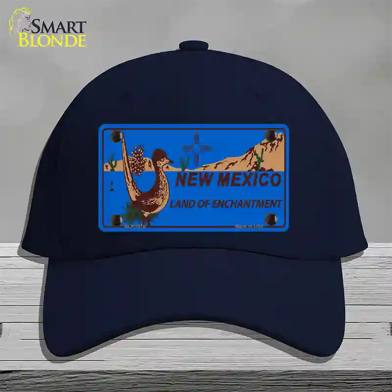 Roadrunner Blue New Mexico Novelty License Plate Hat Cotton / Navy