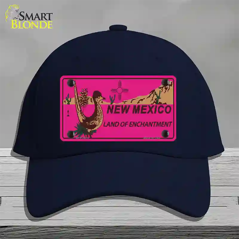 Roadrunner Pink New Mexico Novelty License Plate Hat Cotton / Navy