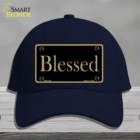 Blessed Gold Novelty License Plate Hat Cotton / Navy