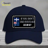 If You Dont Like Our Flag Leave Novelty License Plate Hat Cotton / Navy