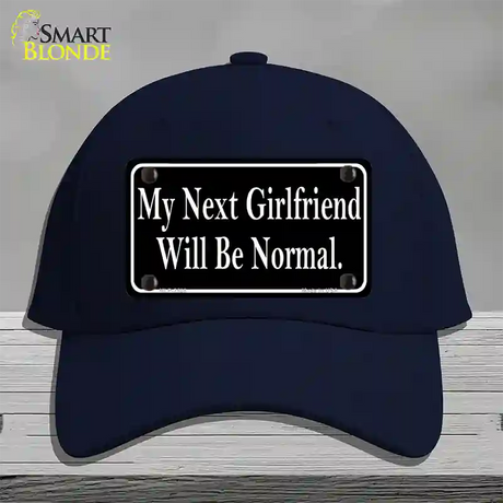 My Next Girlfriend Novelty License Plate Hat Cotton / Navy