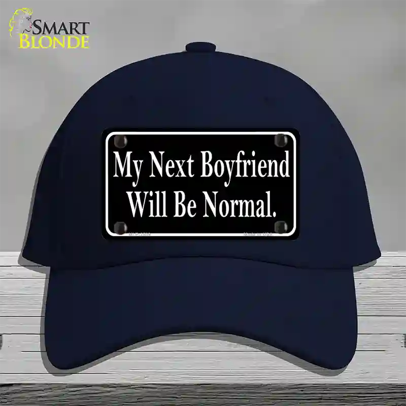 My Next Boyfriend Novelty License Plate Hat Cotton / Navy