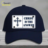 Christ Is The Answer Novelty License Plate Hat Cotton / Navy